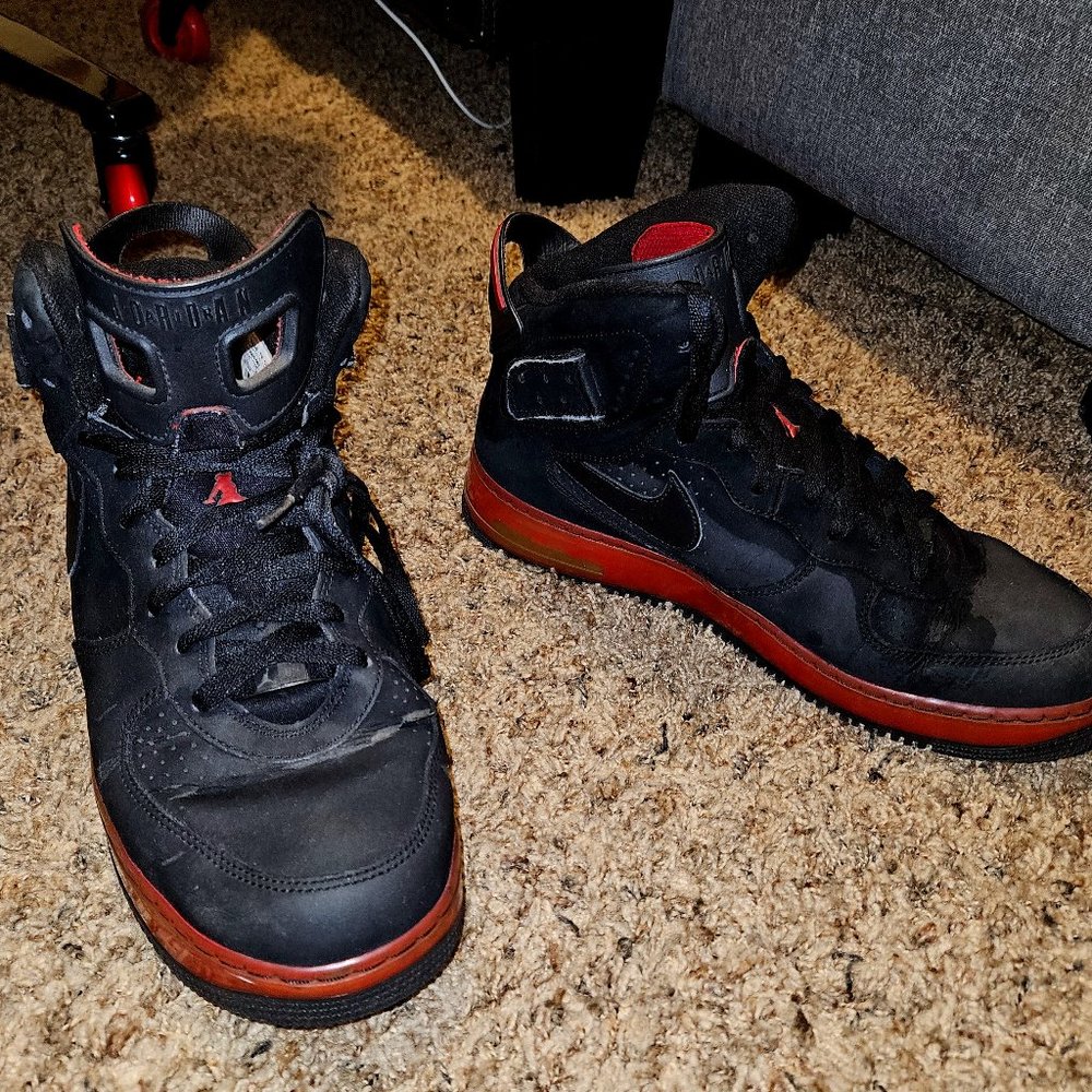 Nike Air Jordans High Tops Crimson Red and Black CLEAN - Freshly Washed